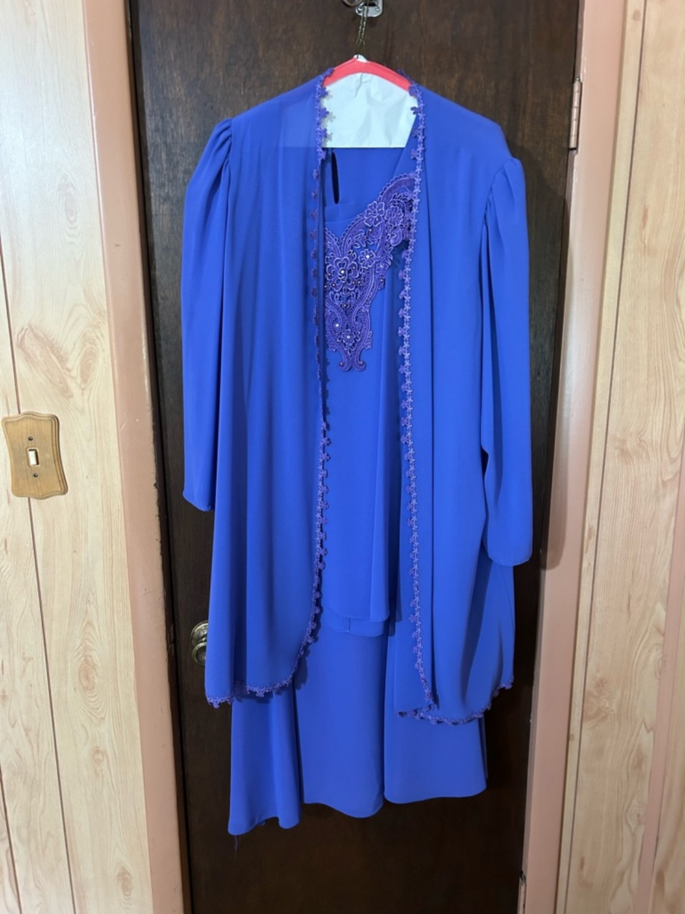 Elegant 3-Piece Periwinkle Blue Women's Embroidered Dress Set
